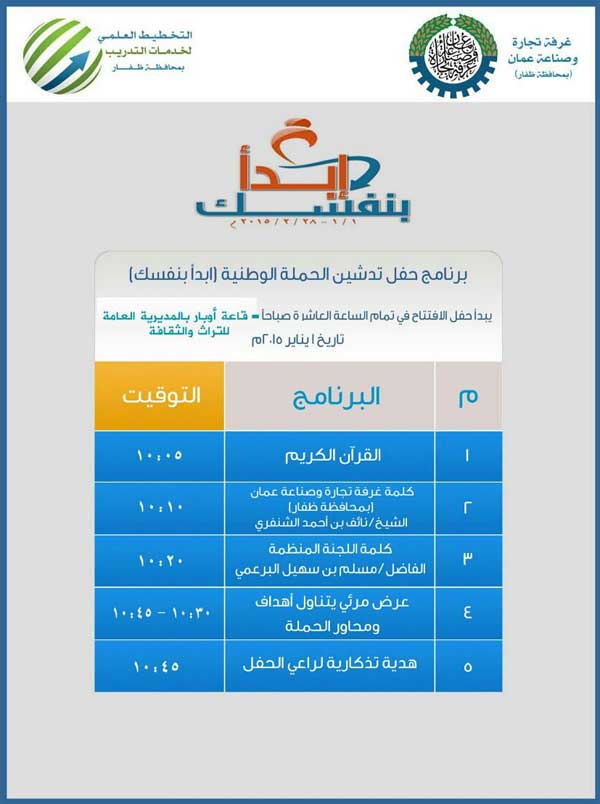 برنامج تدشين الحملة الوطنية ابدأ بنفسك